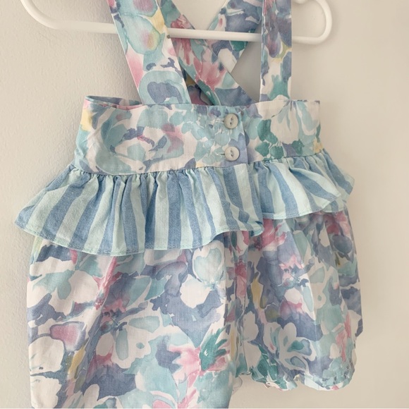 Vintage 80's Maggie MacKall SIZE 6 9 Month Sunsuit Romper Overall Shorts - Picture 2 of 6